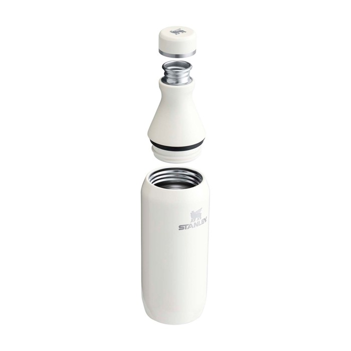 Botella de acero inox reciclado con abertura de dos piezas 350ml Stanley All Day Slim color beige segunda vista Botella de acero inox reciclado con abertura de dos piezas 350ml Stanley All Day Slim color beige segunda vista