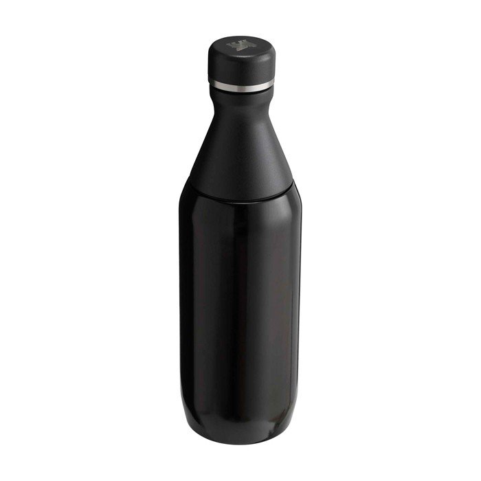 Botella de acero inox reciclado con abertura de dos piezas 350ml Stanley All Day Slim color negro tercera vista Botella de acero inox reciclado con abertura de dos piezas 350ml Stanley All Day Slim color negro tercera vista