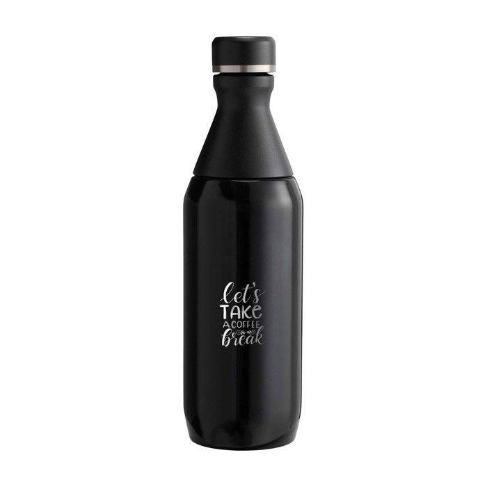 Botella de acero inox reciclado con abertura de dos piezas 350ml Stanley All Day Slim color negro vista impresa logo 2 Botella de acero inox reciclado con abertura de dos piezas 350ml Stanley All Day Slim color negro vista impresa logo 2