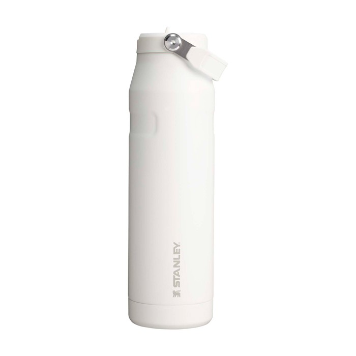 Botella de acero inoxidable con aislamiento y pajita abatible 1.06L Stanley IceFlow™ 2.0 color blanco/azul segunda vista frontal Botella de acero inoxidable con aislamiento y pajita abatible 1.06L Stanley IceFlow™ 2.0 color blanco/azul segunda vista frontal