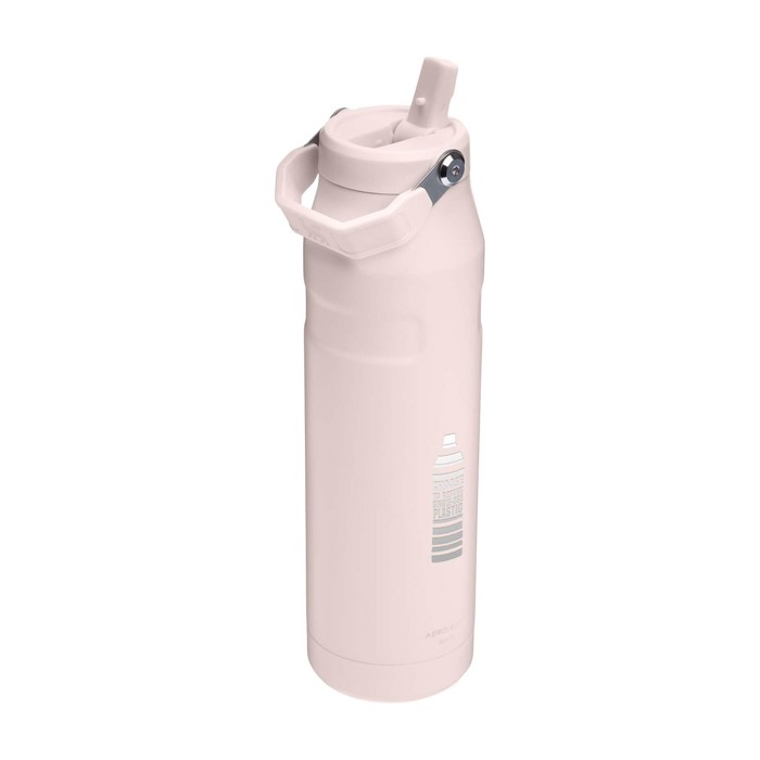 Botella de acero inoxidable con aislamiento y pajita abatible 1.06L Stanley IceFlow™ 2.0 color rosa claro vista impresa logo 2 Botella de acero inoxidable con aislamiento y pajita abatible 1.06L Stanley IceFlow™ 2.0 color rosa claro vista impresa logo 2