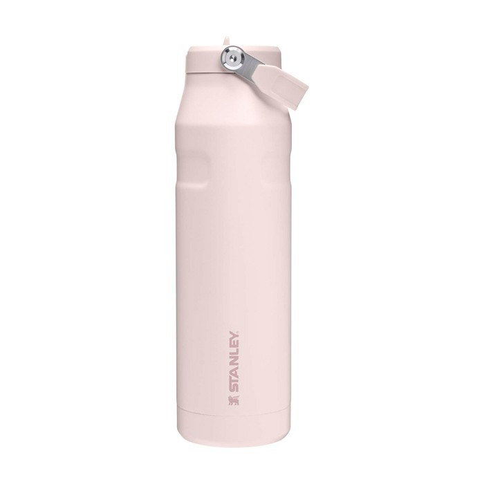 Botella de acero inoxidable con aislamiento y pajita abatible 1.06L Stanley IceFlow™ 2.0 color rosa claro segunda vista frontal Botella de acero inoxidable con aislamiento y pajita abatible 1.06L Stanley IceFlow™ 2.0 color rosa claro segunda vista frontal