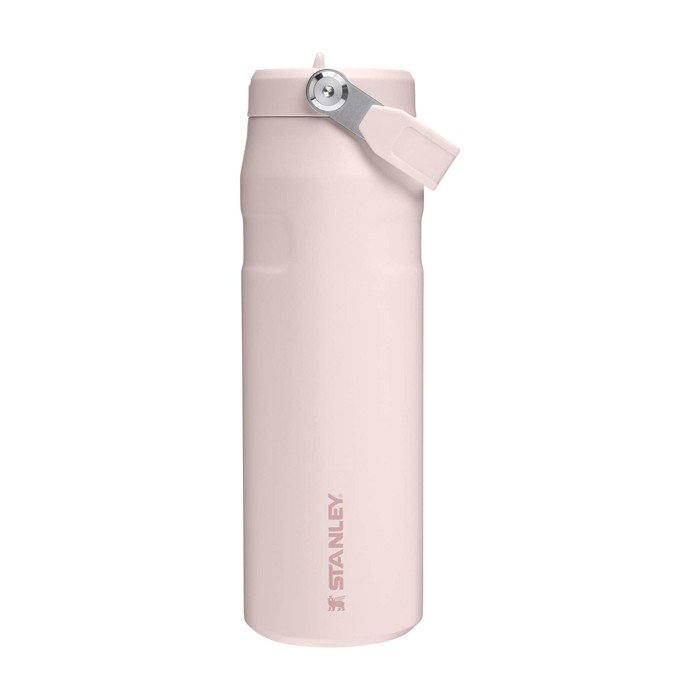 Botella de acero inox reciclado con tapa abatible de pajita 700ml Stanley IceFlow™ 2.0 color rosa claro segunda vista frontal Botella de acero inox reciclado con tapa abatible de pajita 700ml Stanley IceFlow™ 2.0 color rosa claro segunda vista frontal