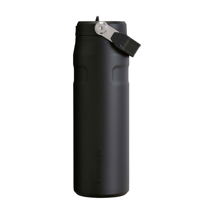 Botella de acero inox reciclado con tapa abatible de pajita 700ml Stanley IceFlow™ 2.0 color negro segunda vista frontal Botella de acero inox reciclado con tapa abatible de pajita 700ml Stanley IceFlow™ 2.0 color negro segunda vista frontal