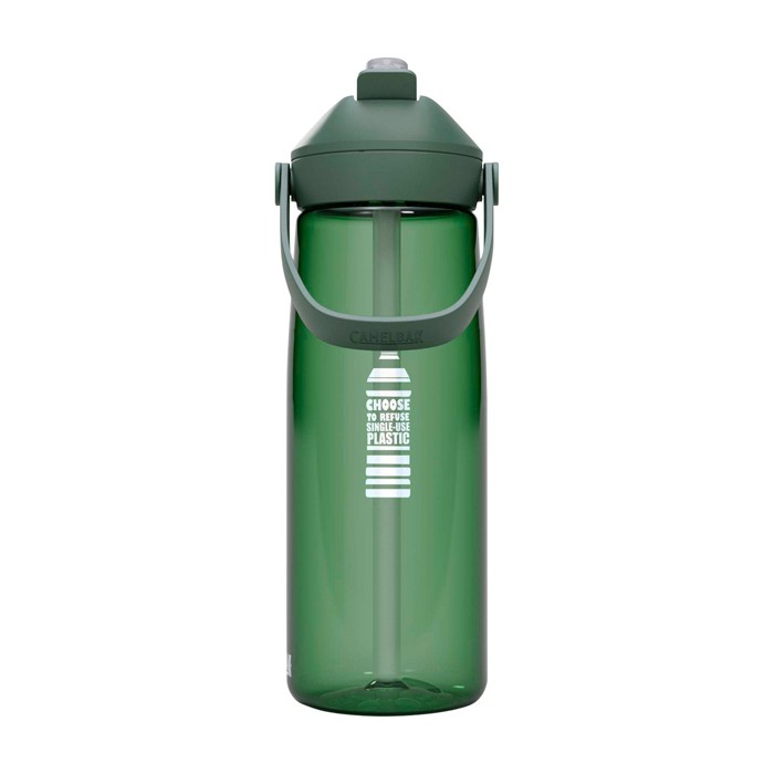 Botella de Tritan™ con pajita abatible 750ml Camelbak® Thrive Flip Tritan Renew color verde oscuro vista impresión tampografía Botella de Tritan™ con pajita abatible 750ml Camelbak® Thrive Flip Tritan Renew color verde oscuro vista impresión tampografía