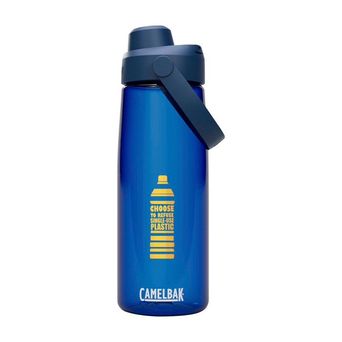Botella de Tritan™ con tapa abatible 750ml Camelbak® Thrive Chug Tritan Renew color azul real vista impresión tampografía Botella de Tritan™ con tapa abatible 750ml Camelbak® Thrive Chug Tritan Renew color azul real vista impresión tampografía