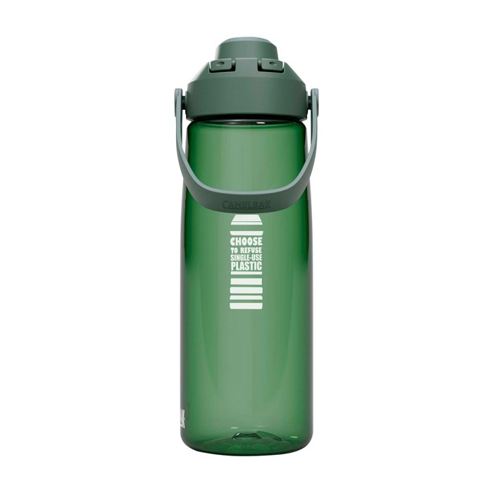 Botella de Tritan™ con tapa abatible 750ml Camelbak® Thrive Chug Tritan Renew color verde oscuro vista impresión tampografía Botella de Tritan™ con tapa abatible 750ml Camelbak® Thrive Chug Tritan Renew color verde oscuro vista impresión tampografía