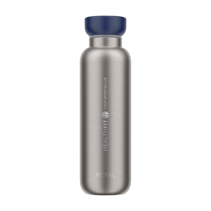 Botella térmica de viaje de acero inoxidable 500ml Mepal Ellipse color azul marino vista impresa logo 2