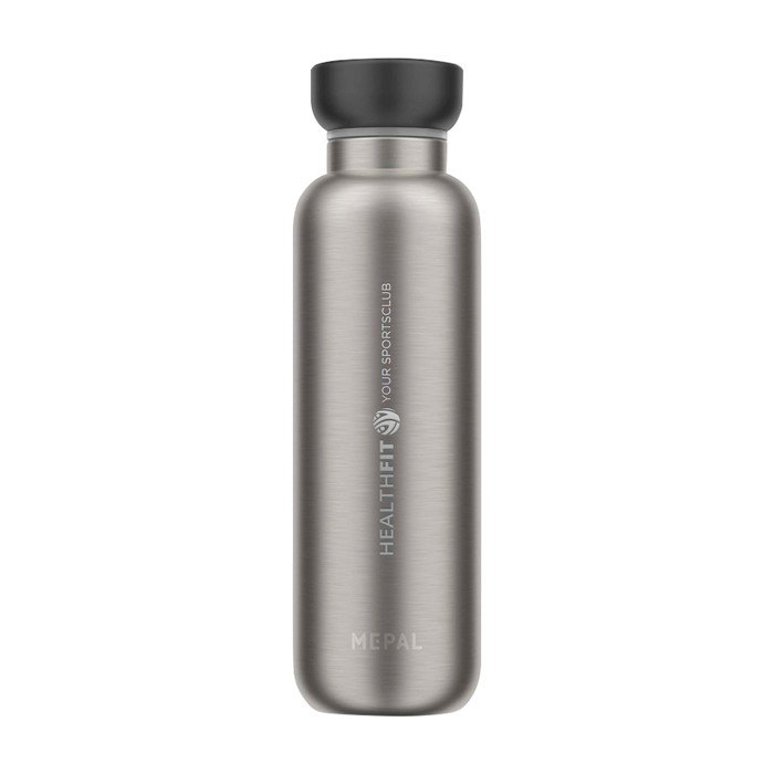 Botella térmica de viaje de acero inoxidable 500ml Mepal Ellipse color negro vista impresa logo 2