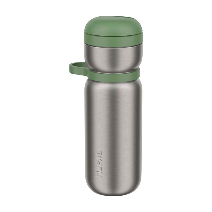 Botella deportiva térmica de acero inoxidable 600ml Mepal Twist color verde bosque segunda vista frontal