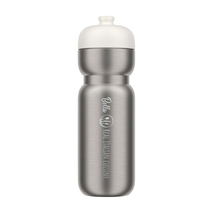 Botella deportiva hermética de acero inoxidable 800ml Mepal Pull color blanco vista impresa logo 2