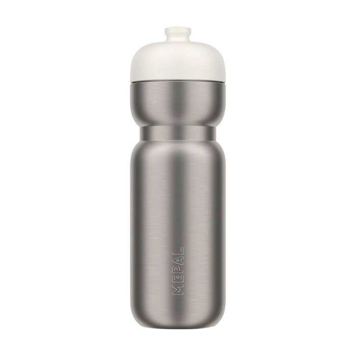 Botella deportiva hermética de acero inoxidable 800ml Mepal Pull color blanco segunda vista frontal