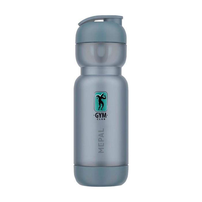 Shaker de plástico con mezclador incluido 800ml Mepal Shaker color azul vista impresión tampografía