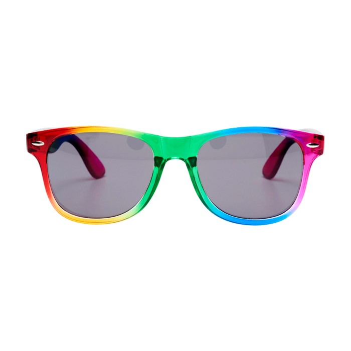 Gafas de sol retro con colores en arcoiris y protección UV400 color multicolor segunda vista frontal