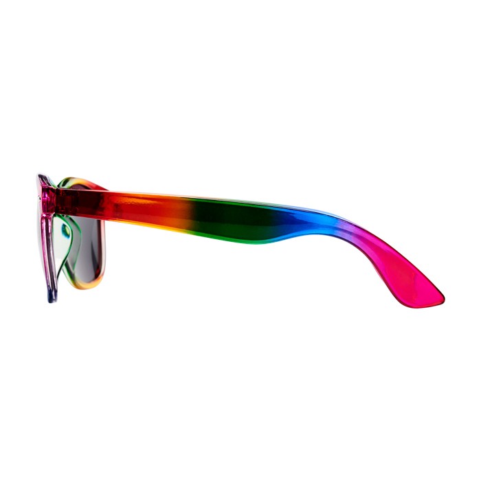 Gafas de sol retro con colores en arcoiris y protección UV400 color multicolor vista lateral