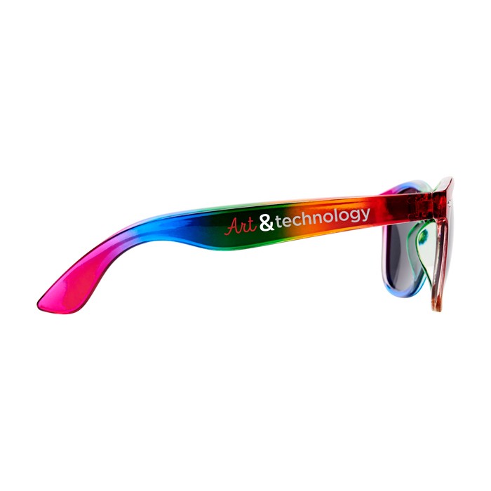 Gafas de sol retro con colores en arcoiris y protección UV400 color multicolor vista impresión tampografía