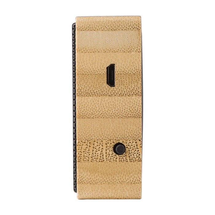Altavoz inalámbrico 5.0 de bambú con carga solar Solar Bamboo color marrón quinta vista Altavoz inalámbrico 5.0 de bambú con carga solar Solar Bamboo color marrón quinta vista