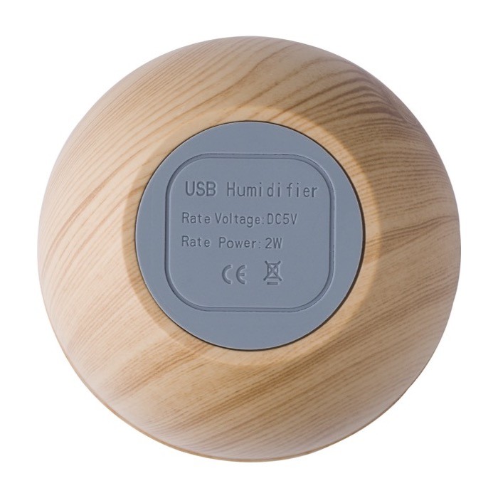 Humidificador de ABS con aspecto de madera y luces LED de colores color marrón segunda vista Humidificador de ABS con aspecto de madera y luces LED de colores color marrón segunda vista