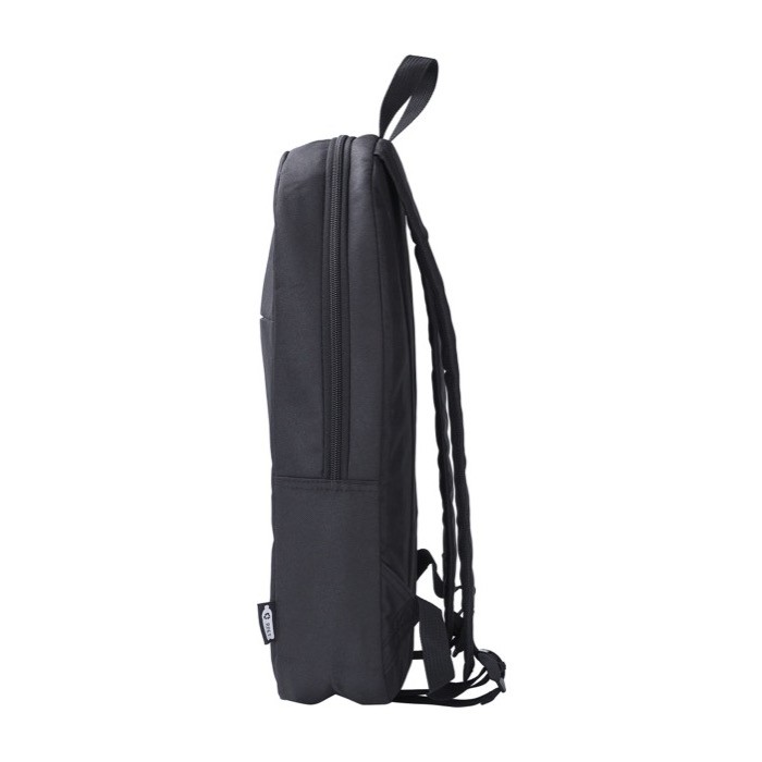 ”Mochila para portátil de RPET 600D con bolsillo frontal 15””” color negro cuarta vista ”Mochila para portátil de RPET 600D con bolsillo frontal 15””” color negro cuarta vista