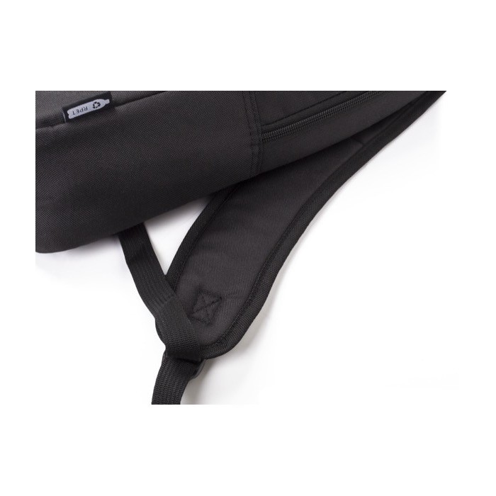 ”Mochila para portátil de RPET 600D con bolsillo frontal 15””” color negro quinta vista ”Mochila para portátil de RPET 600D con bolsillo frontal 15””” color negro quinta vista