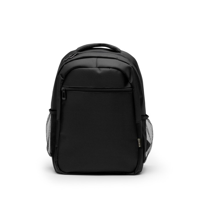 Mochila ejecutiva acolchada de nylon reciclado para portátil 15” color negro segunda vista