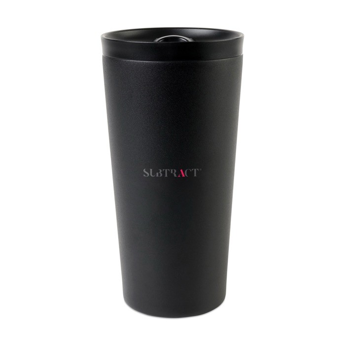 Vaso térmico de acero reciclado con aislamiento al vacío 500ml color negro vista con logo