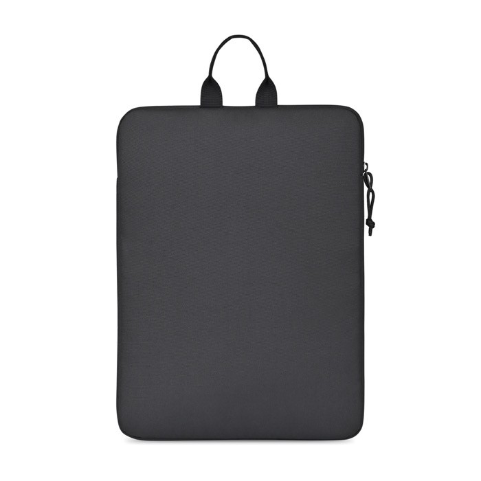 Funda portátil RPET con compartimento acolchado de cremallera 16” color negro tercera vista