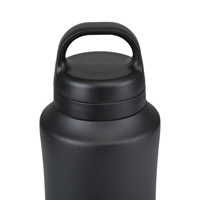 Botella térmica acero inoxidable reciclado resistente al sudor 740ml color negro tercera vista