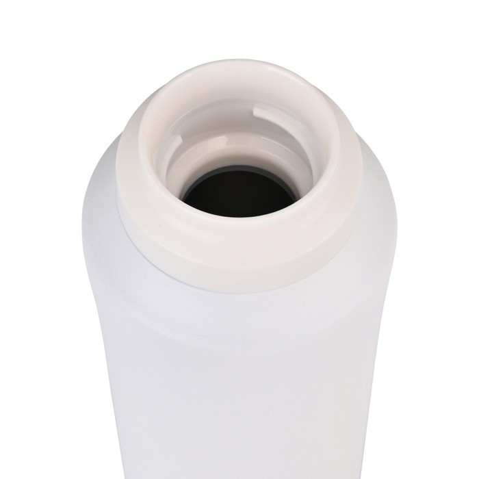 Botella térmica acero inoxidable reciclado resistente al sudor 740ml color blanco tercera vista
