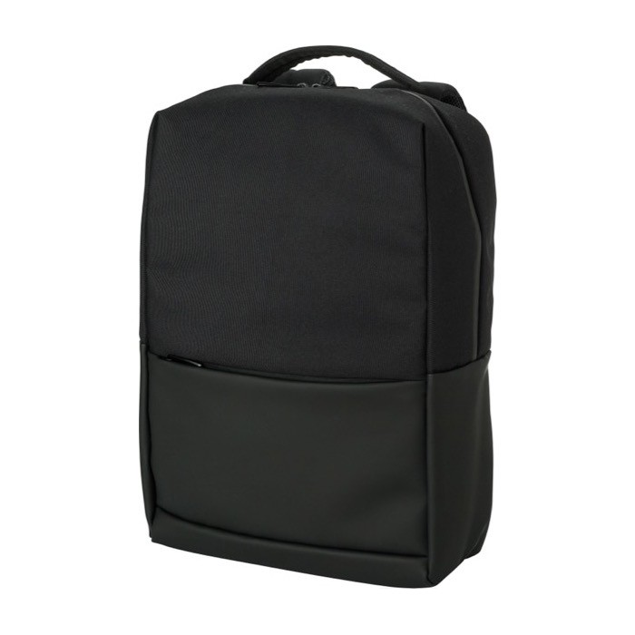 Mochila para portátil hecha de poliéster con correa para trolley 15'' color negro primera vista Mochila para portátil hecha de poliéster con correa para trolley 15'' color negro primera vista