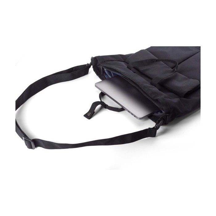 Mochila para portátil con 2 bolsillos con cierre de velcro 15'' color negro cuarta vista