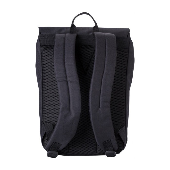 Mochila para portátil con detalle PU en solapa y cierre metálico 15'' color negro tercera vista