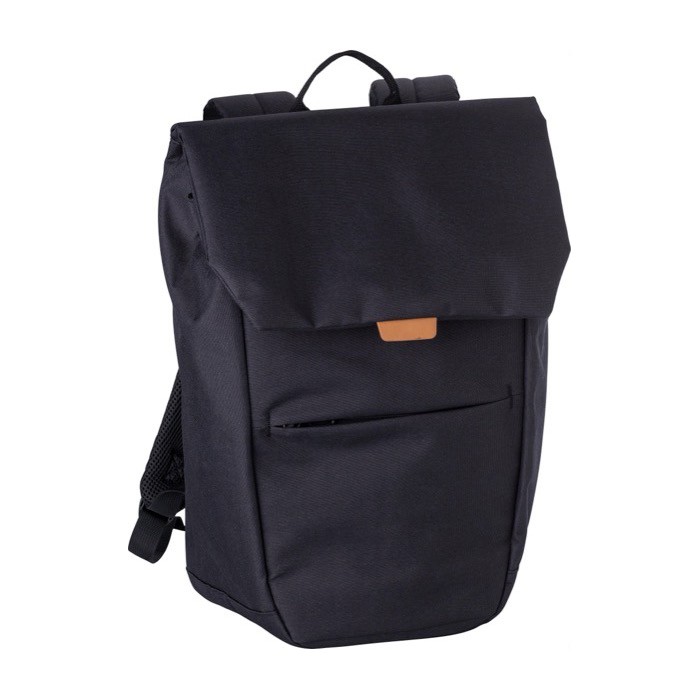 Mochila para portátil con detalle PU en solapa y cierre metálico 15'' color negro sexta vista