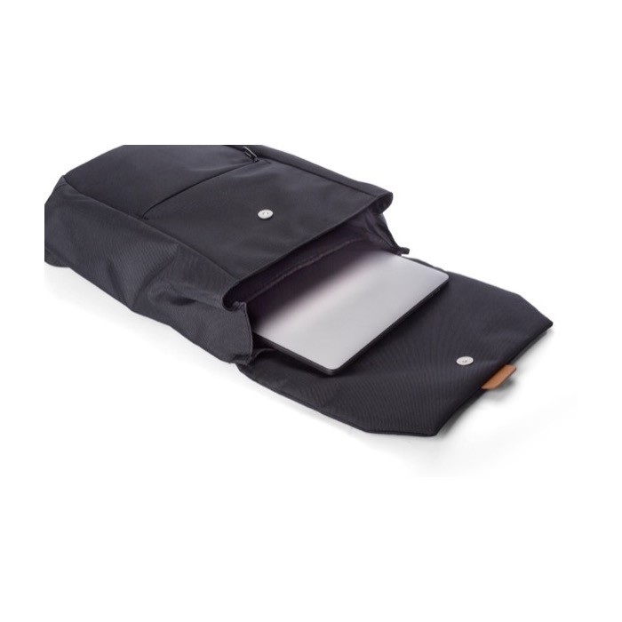 Mochila para portátil con detalle PU en solapa y cierre metálico 15'' color negro séptima vista