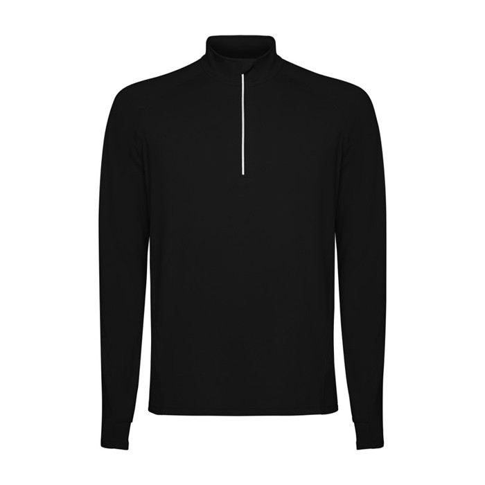 Sudadera técnica de poliéster reciclado 200 g/m2 Roly Direct Estambul color negro segunda vista