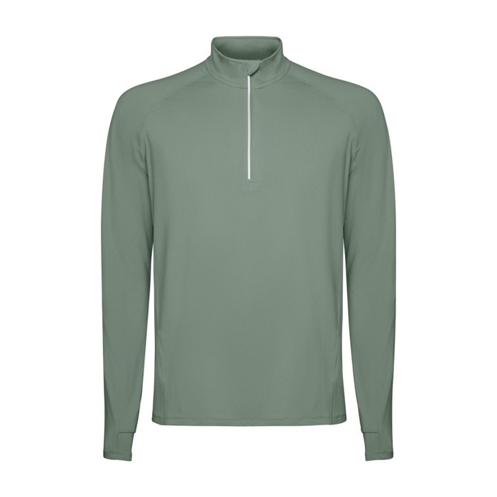 Sudadera técnica de poliéster reciclado 200 g/m2 Roly Direct Estambul color verde oliva segunda vista