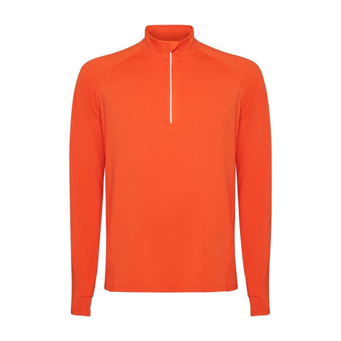 Sudadera técnica de poliéster reciclado 200 g/m2 Roly Direct Estambul color naranja oscuro segunda vista