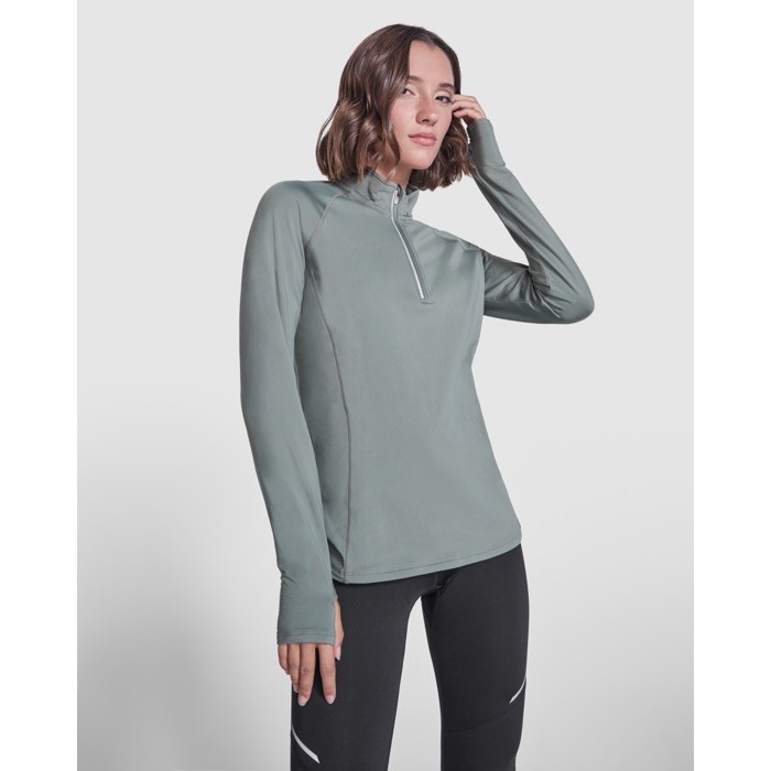 Sudadera técnica ecológica para mujer 200 g/m2 Roly Direct Estambul color verde oliva primera vista de uso