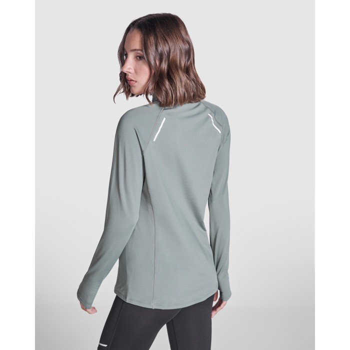 Sudadera técnica ecológica para mujer 200 g/m2 Roly Direct Estambul color verde oliva sexta vista de uso