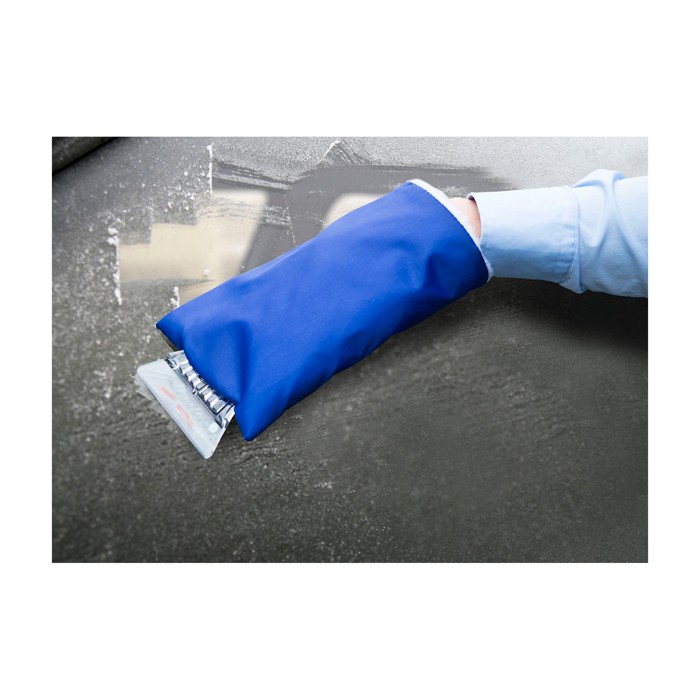 Raspador de hielo con guante protector y acolchado interior color azul segunda vista