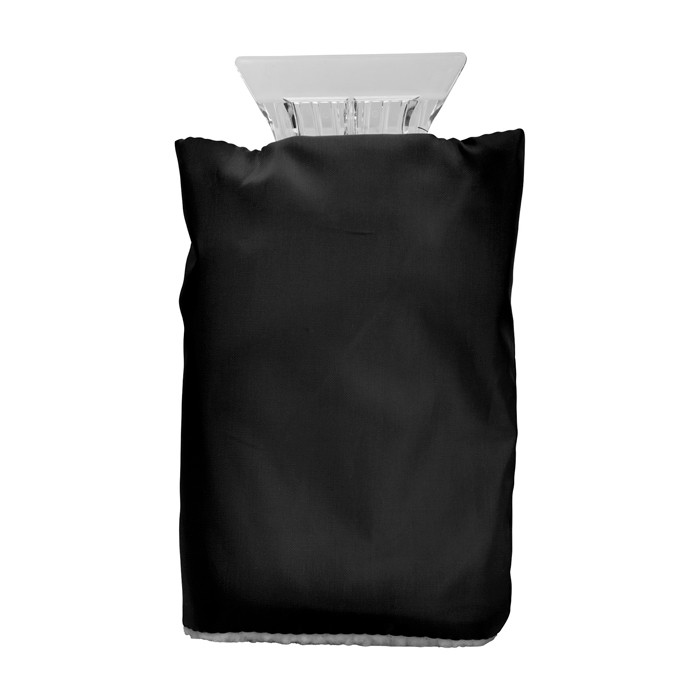 Raspador de hielo con guante protector y acolchado interior color negro segunda vista frontal