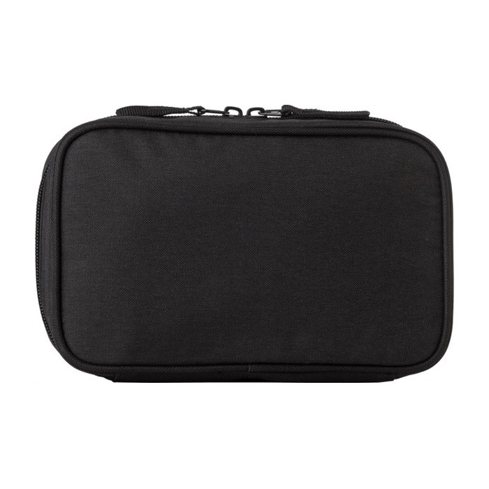 Neceser de viaje de poliéster de 1 compartimiento con varios bolsillos color negro segunda vista Neceser de viaje de poliéster de 1 compartimiento con varios bolsillos color negro segunda vista