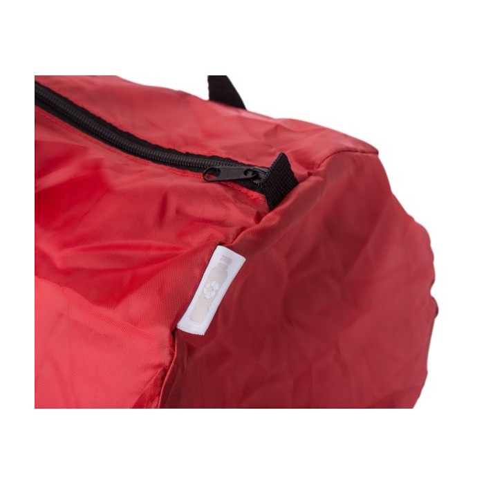 Bolsa deportiva de lona plegable con amplio compartimiento color rojo quinta vista