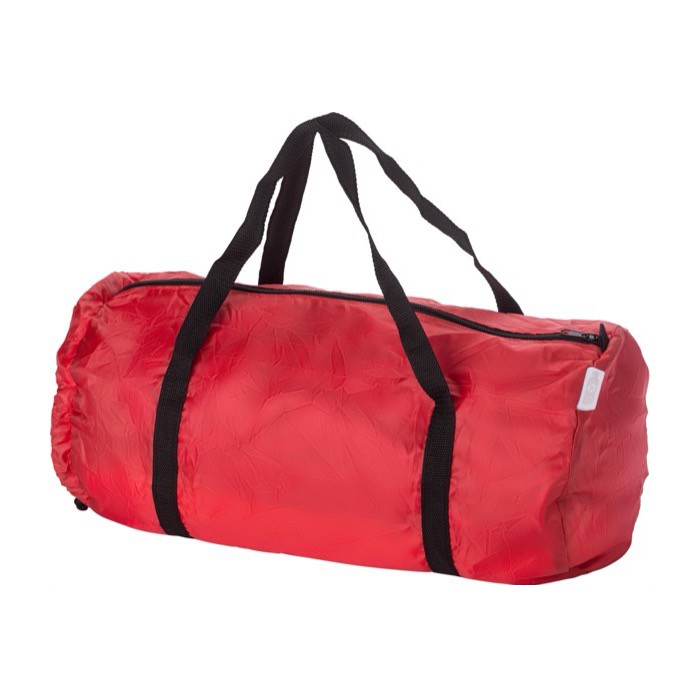 Bolsa deportiva de lona plegable con amplio compartimiento color rojo séptima vista