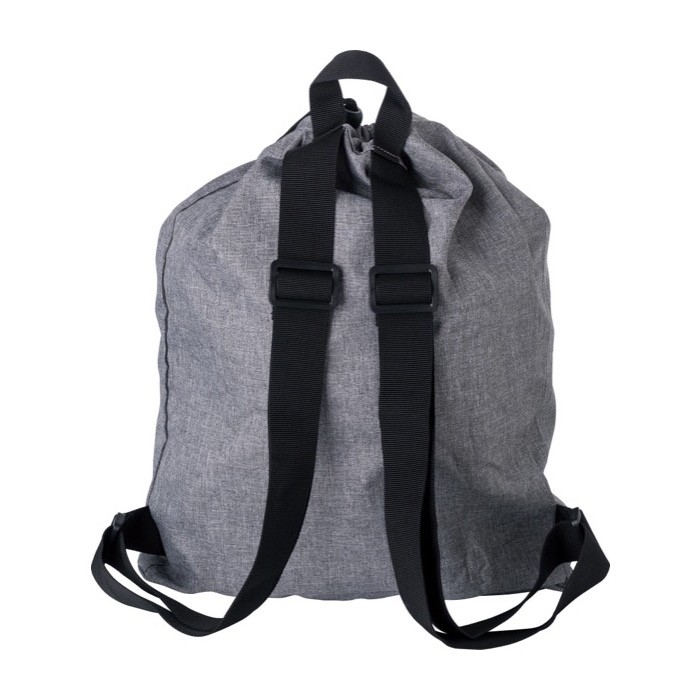 Mochilas para propaganda de poliéster plegable y bolsillo exterior color gris segunda vista Mochilas para propaganda de poliéster plegable y bolsillo exterior color gris segunda vista