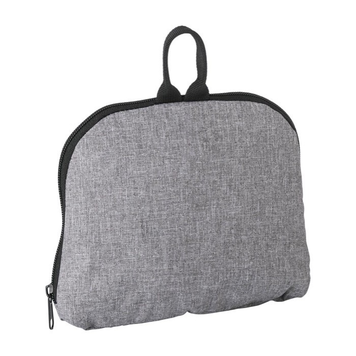 Mochilas para propaganda de poliéster plegable y bolsillo exterior color gris cuarta vista Mochilas para propaganda de poliéster plegable y bolsillo exterior color gris cuarta vista