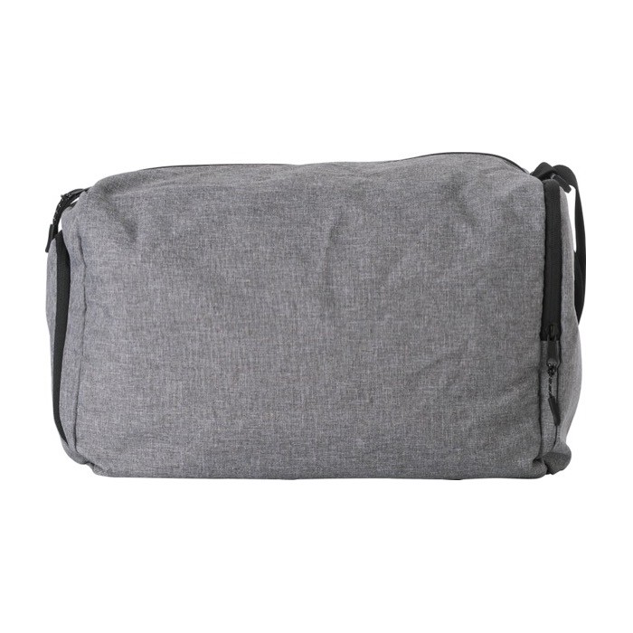 Bolsa de viaje promocional plegable con compartimiento para zapatos color gris sexta vista