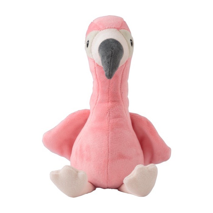 Peluche en forma de flamenco con posibilidad de personalizar etiqueta color rosa quinta vista