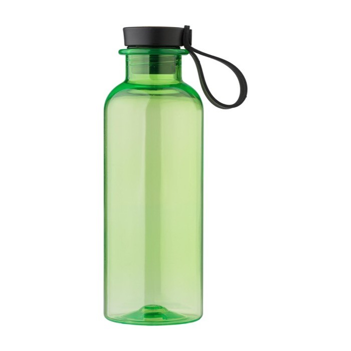 Botella de RPET con asa de goma y detalle de bambú 500ml color verde claro sexta vista Botella de RPET con asa de goma y detalle de bambú 500ml color verde claro sexta vista