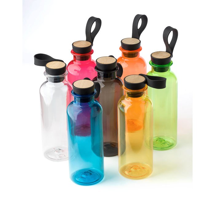 Botella de RPET con asa de goma y detalle de bambú 500ml undécima vista Botella de RPET con asa de goma y detalle de bambú 500ml undécima vista